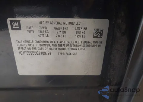 2016 Chevrolet Cruze Limited 1Lt Auto from USA, damaged, VIN 1G1PE5SB5G7189797